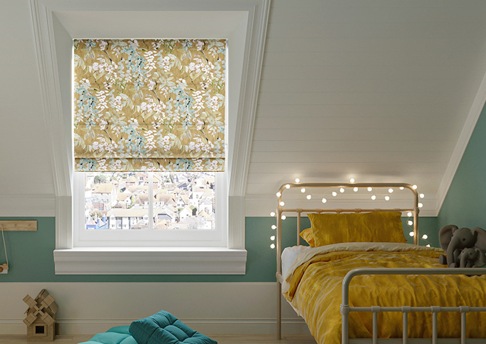 Wisteria, Ochre - Roman Blind - Image 3